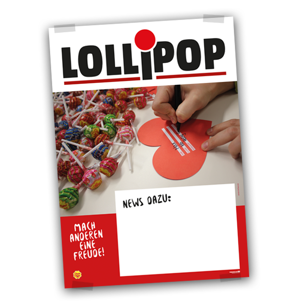 5 Stück: A2-PLAKAT Lollipop mit Eindruckfeld